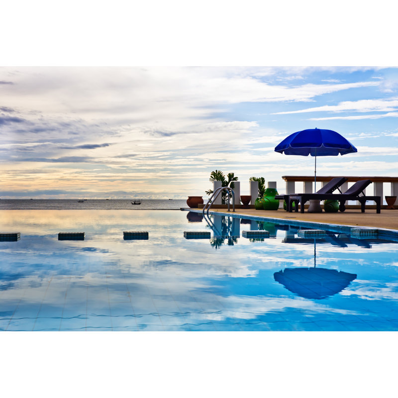 Swimming Pool At Sun Rise - Wrapped Canvas Print, 61cm H x 91cm W x 3.8cm D