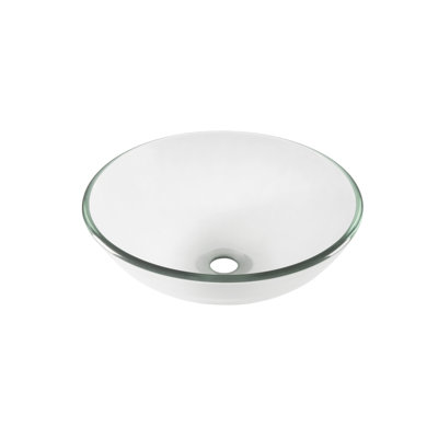 Novatto 16.5'' Clear Glass Circular Bathroom Sink