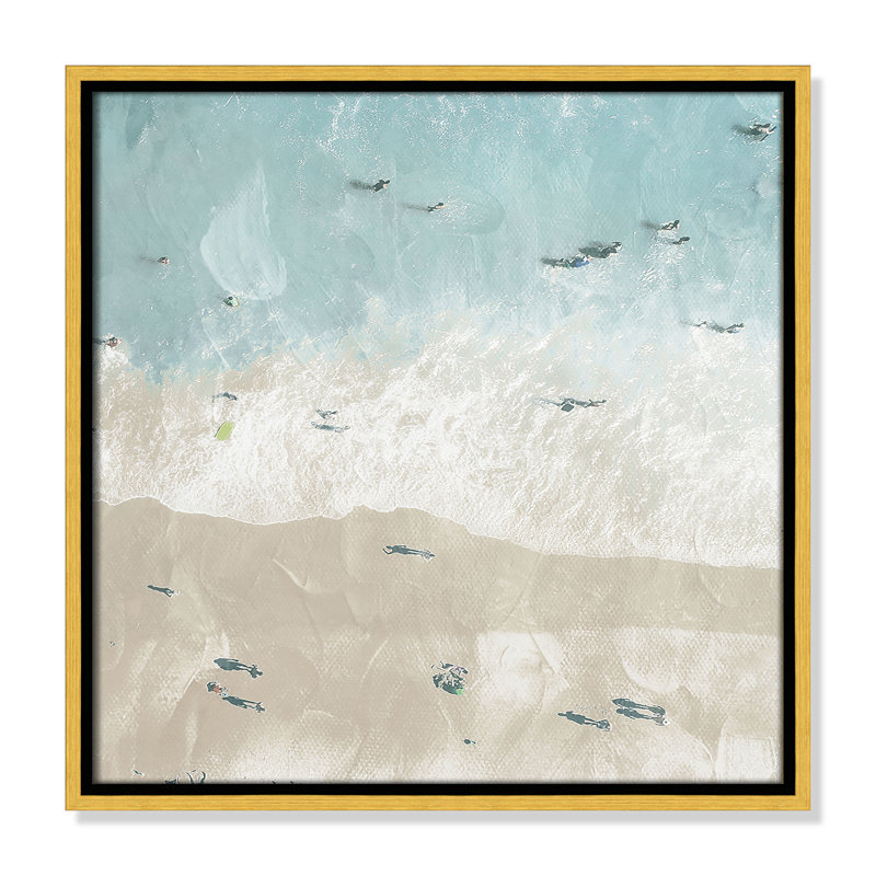 «Lay Out On The Beach II» par Milli Villa, H 17,5 po x l 17,5 po, Doré