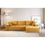 Canapé modulaire convertible, confortable à 4 places en velours côtelé doux jaune gingembre, canapé-lit avec rembourrage en mousse complète, pour des espaces de vie flexibles, orienté vers la droite, aucune zone de canapé en velours côtelé ne nécessitant d'assemblage,-54941314-54941313