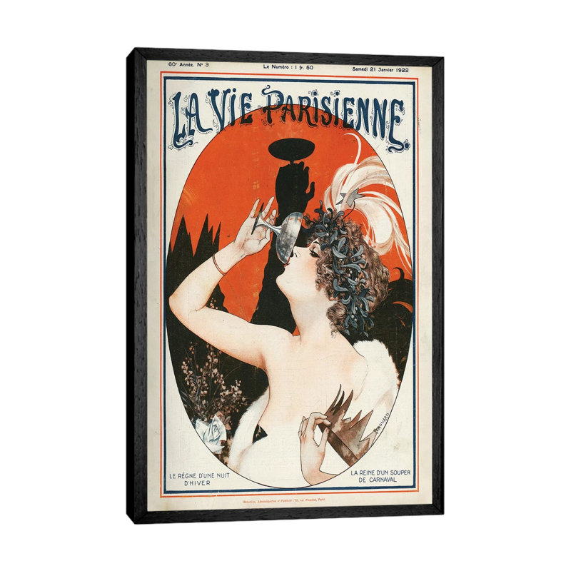 1922 La Vie Parisienne Magazine Cover by Cheri Herouard - Gallery-Wrapped Canvas Giclée on Canvas, 101.6 cm H x 66.04 cm W