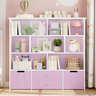 49.1" W Bookcase, 4-tier Bookshelf, Storage Organizer With Drawers