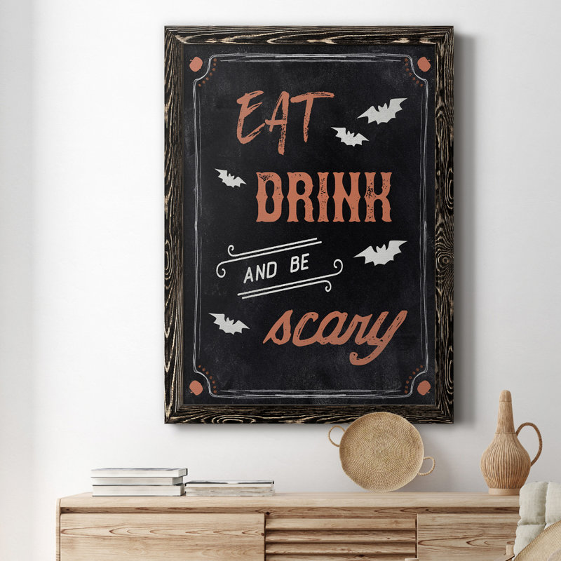 «Be Scary», art textuel sur toile, Noir, H 24 po x l 18 po x P 1,5 po