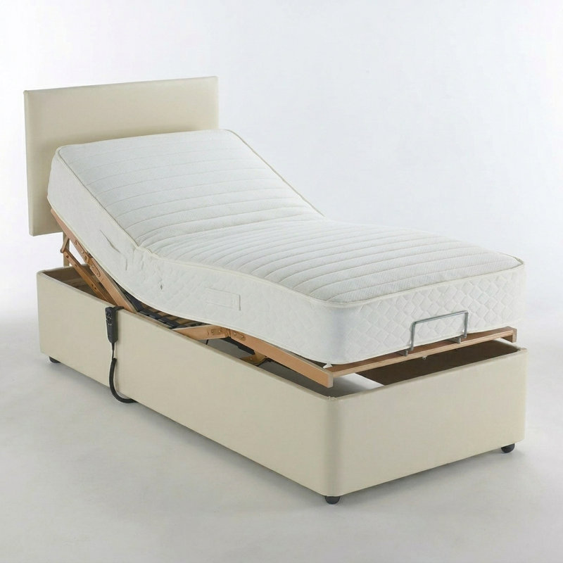 Electric Beds Upholstered Bed, Plush Cream, 3ft single