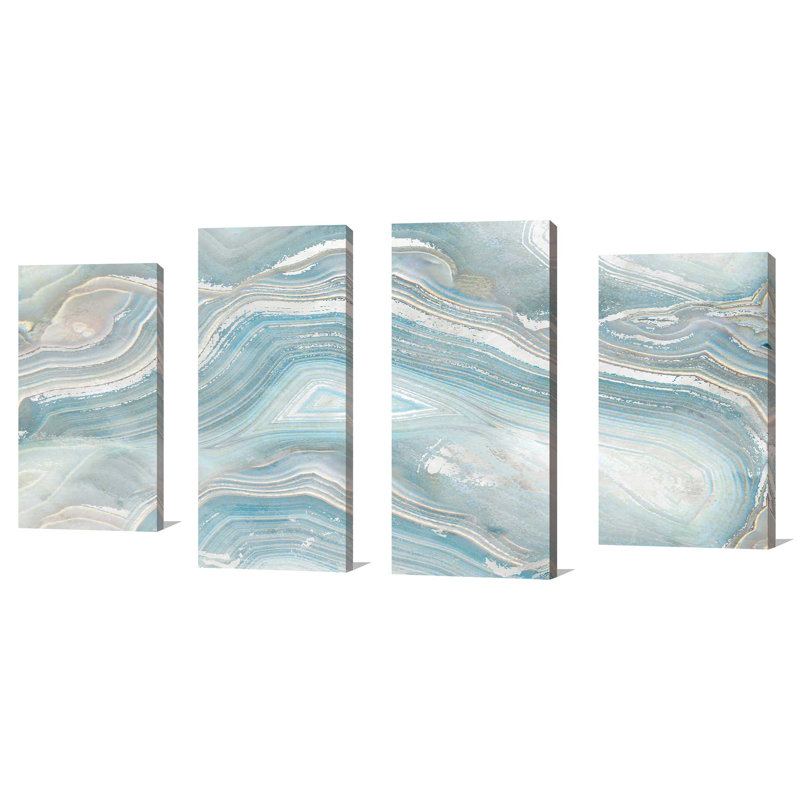 Agate in Blue I - Wrapped Canvas Multi-Piece Image Print, 30" H x 56" W x 1" D