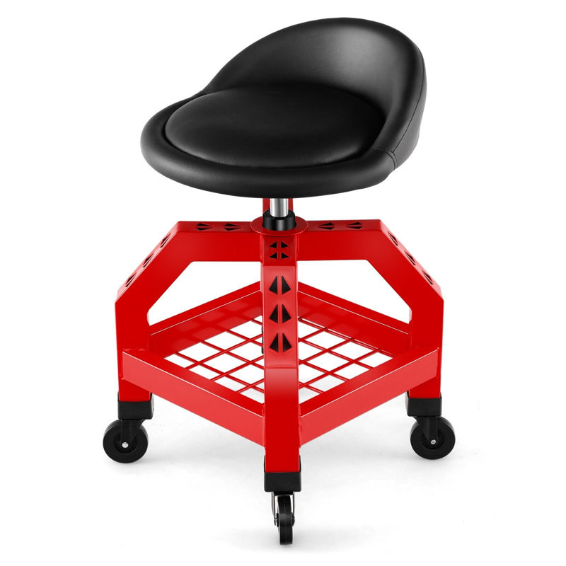 Adjustable Height Stool, Red