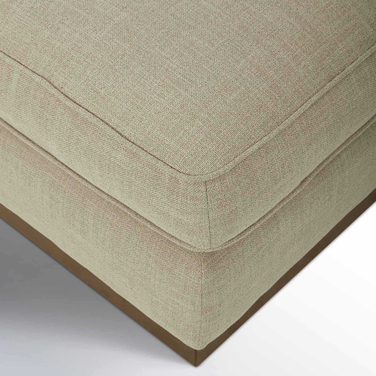Bobbi 28" Cotton Ottoman, Effie Flax Performance Weave