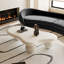 Table basse Cloud - Design blanc crème de 47 pouces pour le salon avec 3 pieds, plateau de table irrégulier, articles de bureau de grande taille, installation rapide dans la pièce, plateau magnifique, grand espace de rangement sur le bureau, long