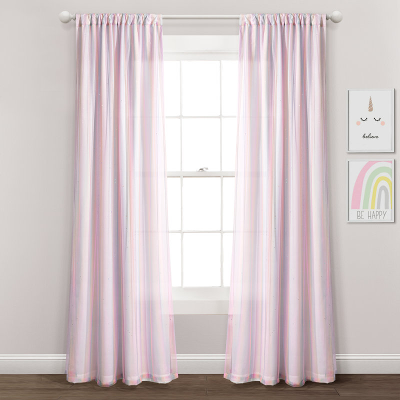 Lush Decor Rainbow Sheer Sheer Curtain Single Panel, 38" W x 84" L