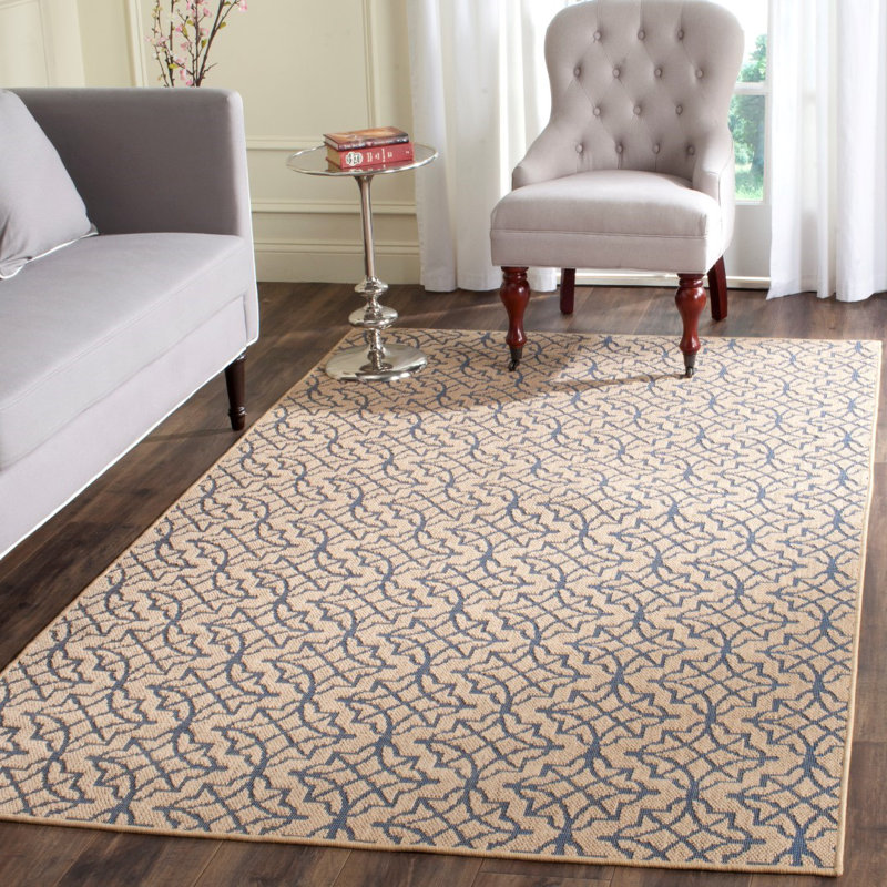 Andressa Beach Jacquard Weave Performance Geometric Rug, Rectangle 4' x 6'