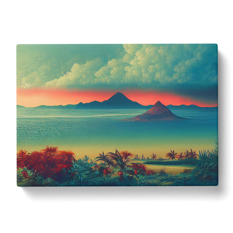 Pleasing Mountain Sunset - Wrapped Canvas, 50cm H x 76cm W x 3cm D