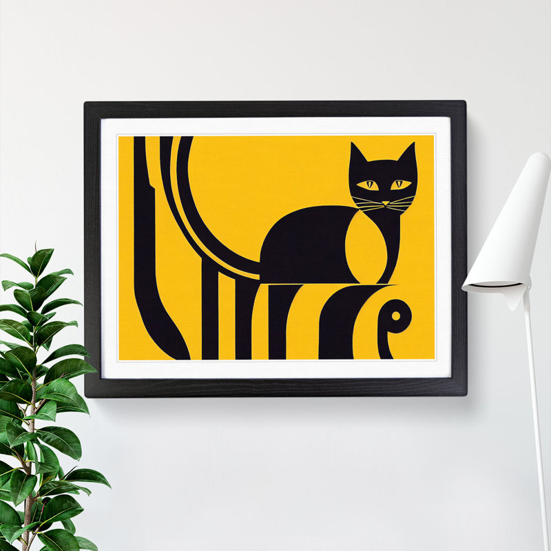 Cat Vol.4 Abstract - Framed Print, Black Framed, 46cm H x 64cm W x 2cm D