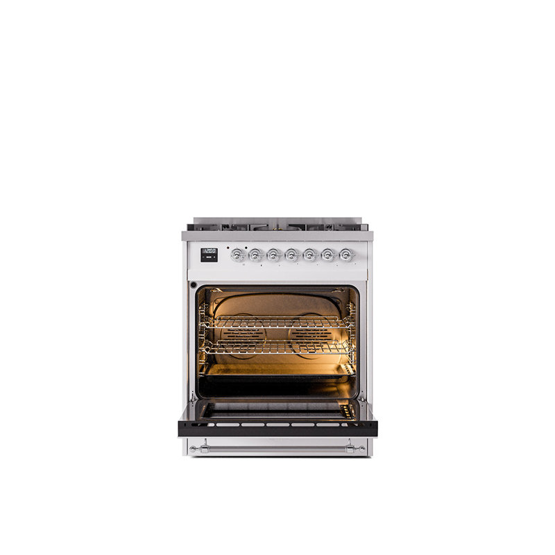 ILVE Nostalgie II 30 in Dual Fuel Range, Natural Gas, RAL/Chrome