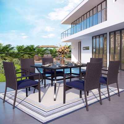 Alyah 7 Piece Dining Set with Cushions