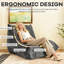 Support ergonomique à 5 directions pour fauteuil à billes, tissu en chenille de soie argentée brillante, fond coulissant, options de couleurs, flanelle gris chaud, lecture dans le salon, 42,49 de profondeur, 35,72 de largeur, 26,37 de hauteur, 34,98 po