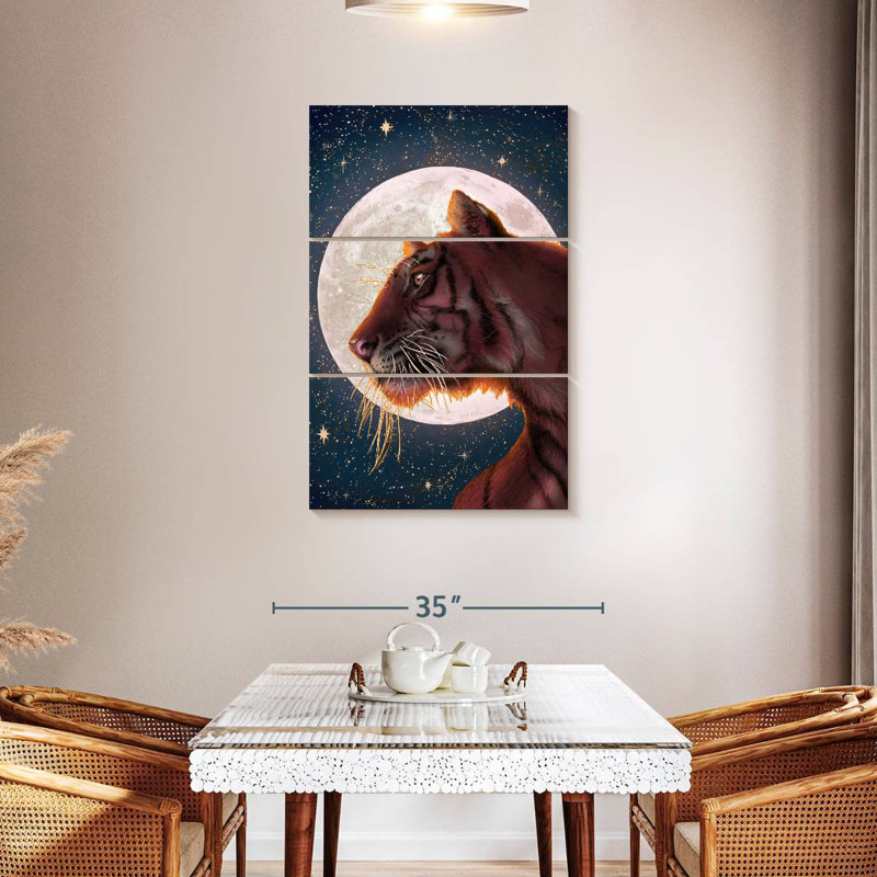 Ronce de lune et tigre, H 45 po x l 28 po