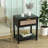Wood Nightstand Mid-Century Modern End Table with Storage Drawer Rattan Bedside Table