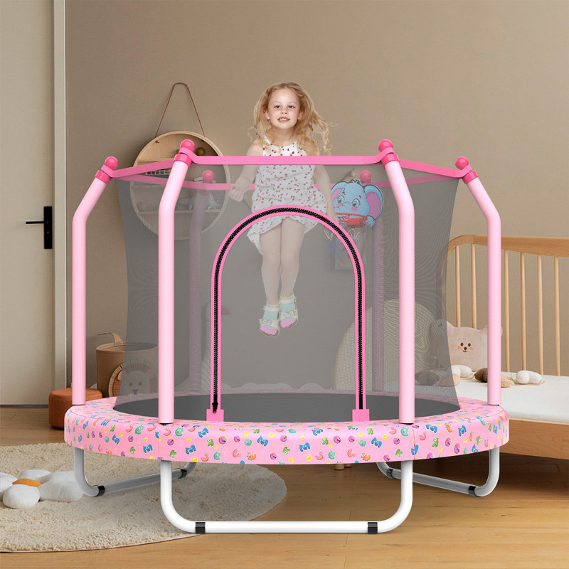 Trampoline de 55 pouces pour enfants avec trampoline intérieur et extérieur pour tout-petit