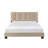 1pc Platform Bed Velvet Upholstered Adjustable Height Headboard Button Tufted Solid Wood Bedroom Furniture-1801016403