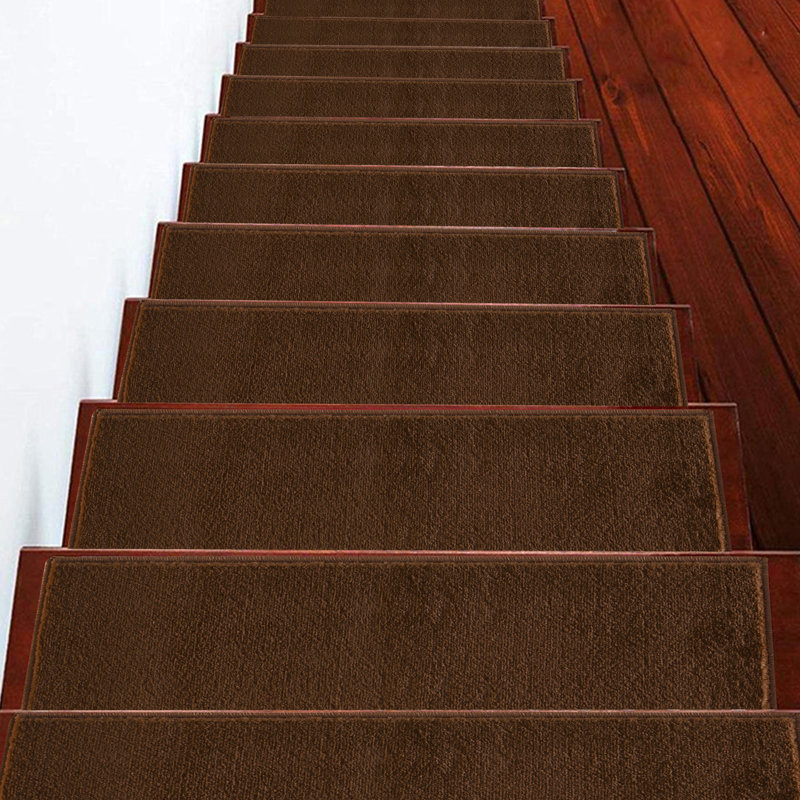 Tapis d'escalier antidérapant Earnestean, Brun, 13