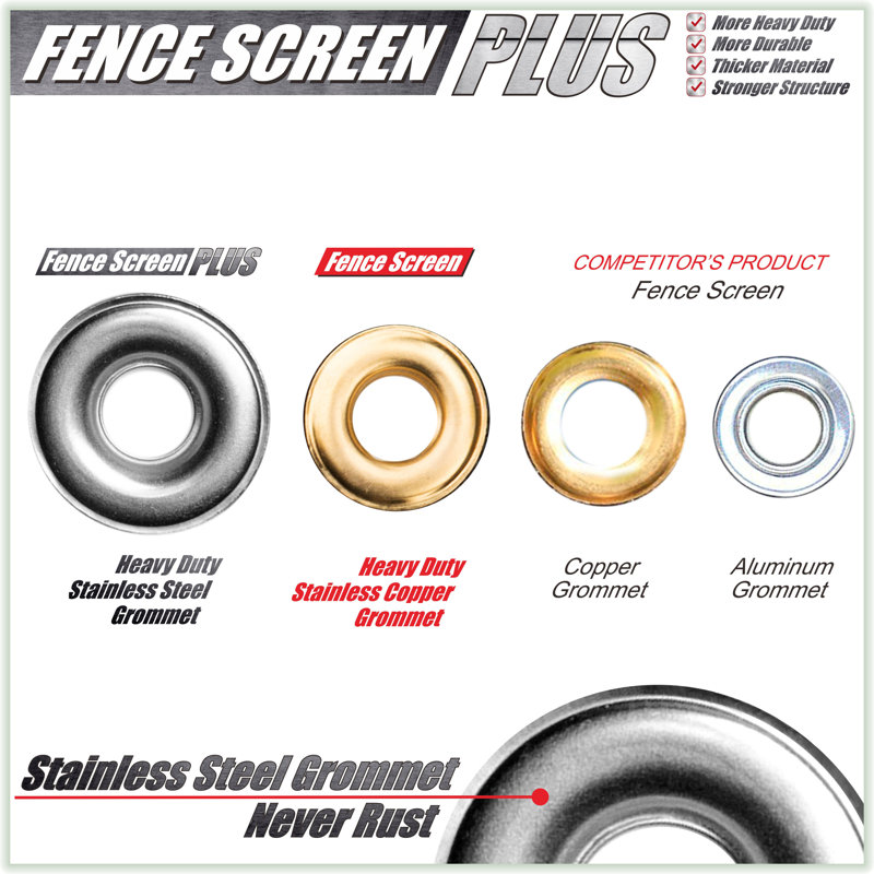 Pare-brise pour intimité avec fixations et œillets Amgo Fence, H 72 po x l 732 po x P 1 po, Brun
