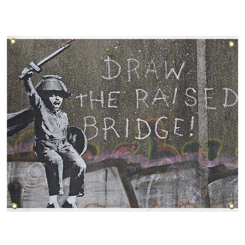 Tapisserie en polyester draw the bridge surélevé, H 26 po x l 36 po x P 1 po