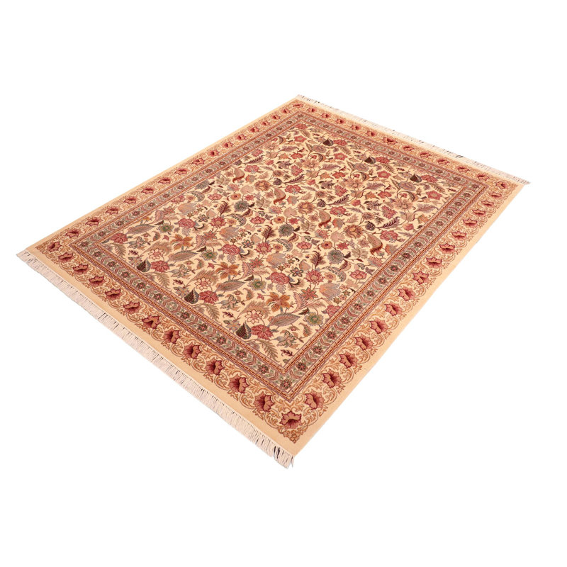 Tapis ivoire en laine noué à la main 6 pi x 9 pi 2 po Owsley