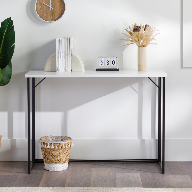 Metal Base Writing Desk, White