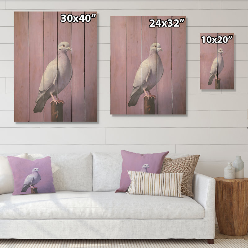 Polished Dove - Dove Wood Wall Art On Natural Pine Wood, 20" H x 10" W