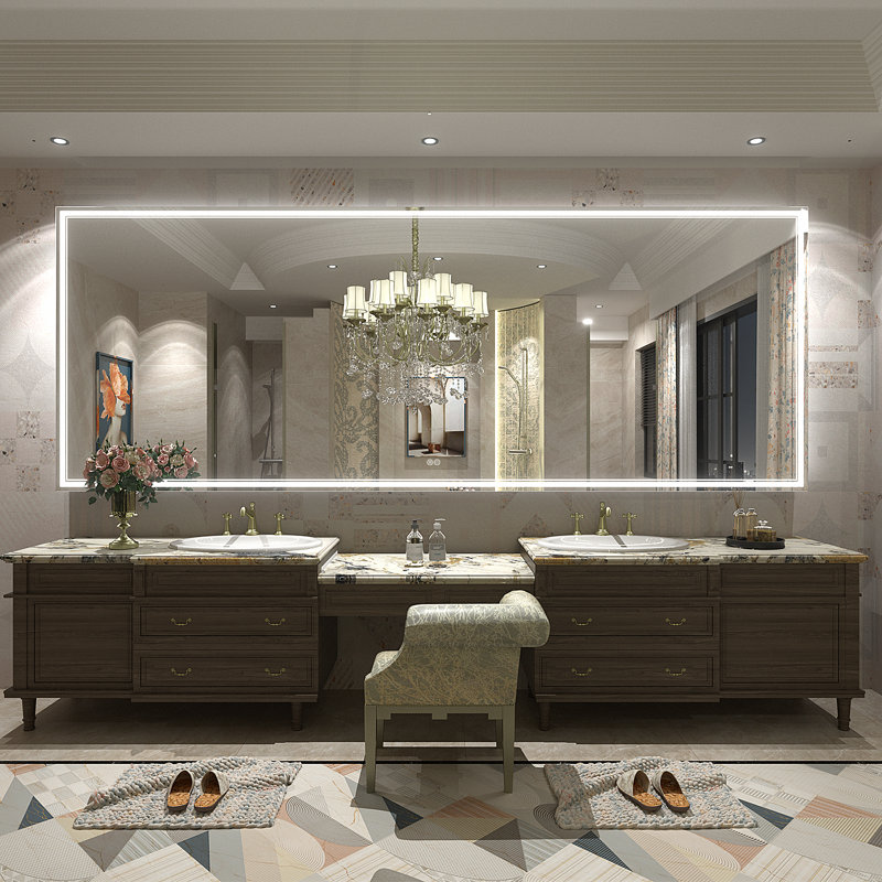  Wayfair Basics® UL Certified Front & Back LED Anti-Fog Tempered Glass Bathroom/Vanity Mirror with 3-Year Warranty, 96" x 36"