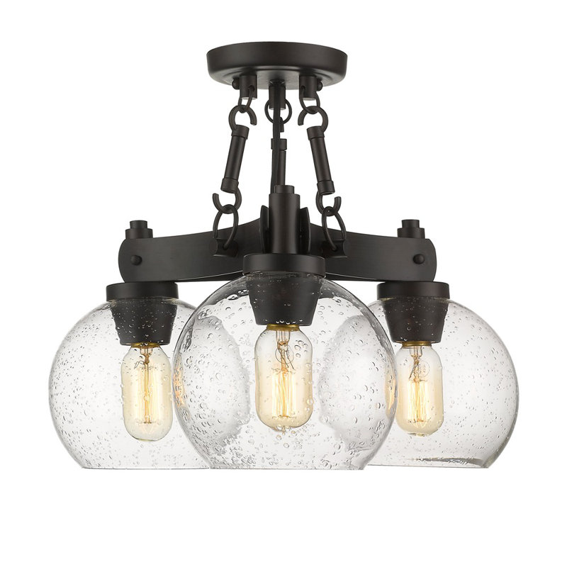 Saltash Glass Semi Flush Mount