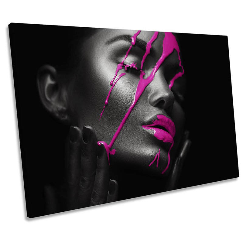 Beauty Salon Model Pink Paint - Wrapped Canvas Print, 81.3cm H x 121.9cm W