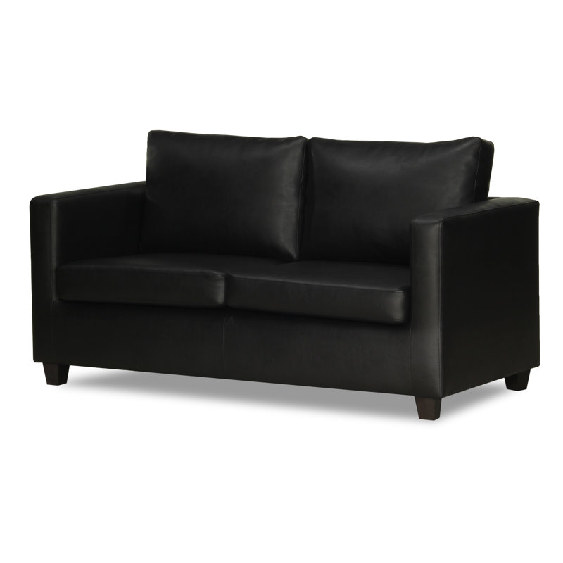 Mercersburg Faux Leather Loveseat, Black