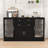 Buffet Sideboard with 4 Doors, 2 Drawers, Adjustable Shelves and Power Outlet-2124344303