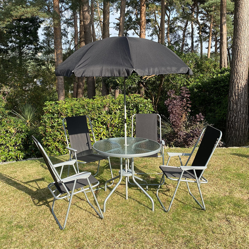 4 Seater Dining Set with Parasol