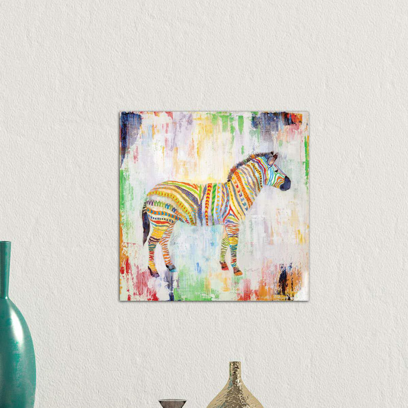 « magic zèbre » par tava studios, reproduction d’art, Toile tendue, H 26 po x l 26 po x P 1,5 po