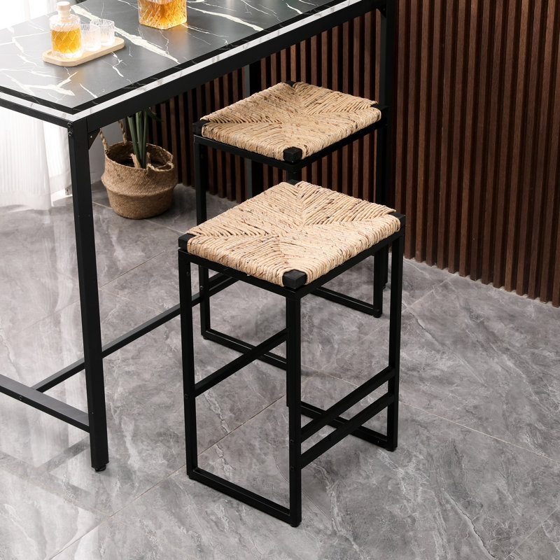 De 2 jacinthes d'eau - et tendance, polyvalent l 15,72 po x l 13,14 po x H 25 po, 19 lb, tabourets de bar sans dossier à finition naturelle, facile à installer, hauteur de 25 po, poids de 20 lb