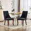 Chaise de salle à manger en rayonne noire (2), haute pour une expérience d'assise exceptionnelle, pieds courbés en bois massif Sw1847bk 2, revêtement épais et luxueux, dossier, pieds, chaises confortables-709292146