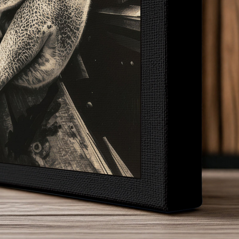 Koala Halo Japandi - Wrapped Canvas, 30x20 - 76.2 x 50.8 cm, Black Border