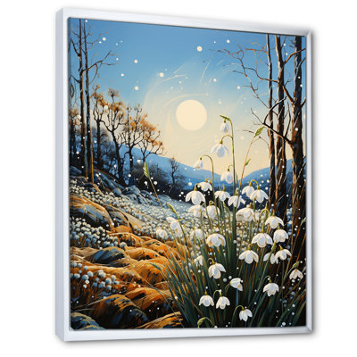 Kretzmer " White Snowdrops Field Pointillism I "