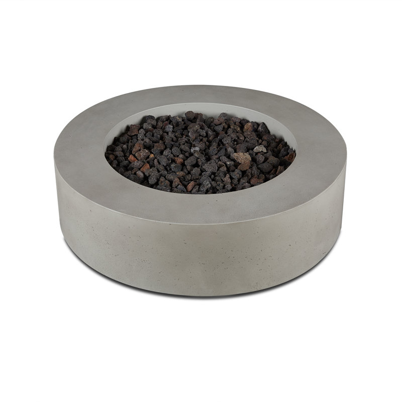La Valle Concrete Propane Fire pit Table, Flint