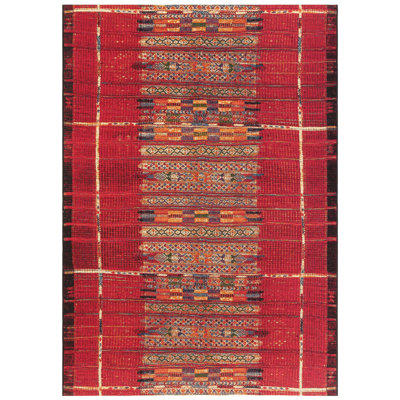 Sesena Red Striped Outdoor Rug