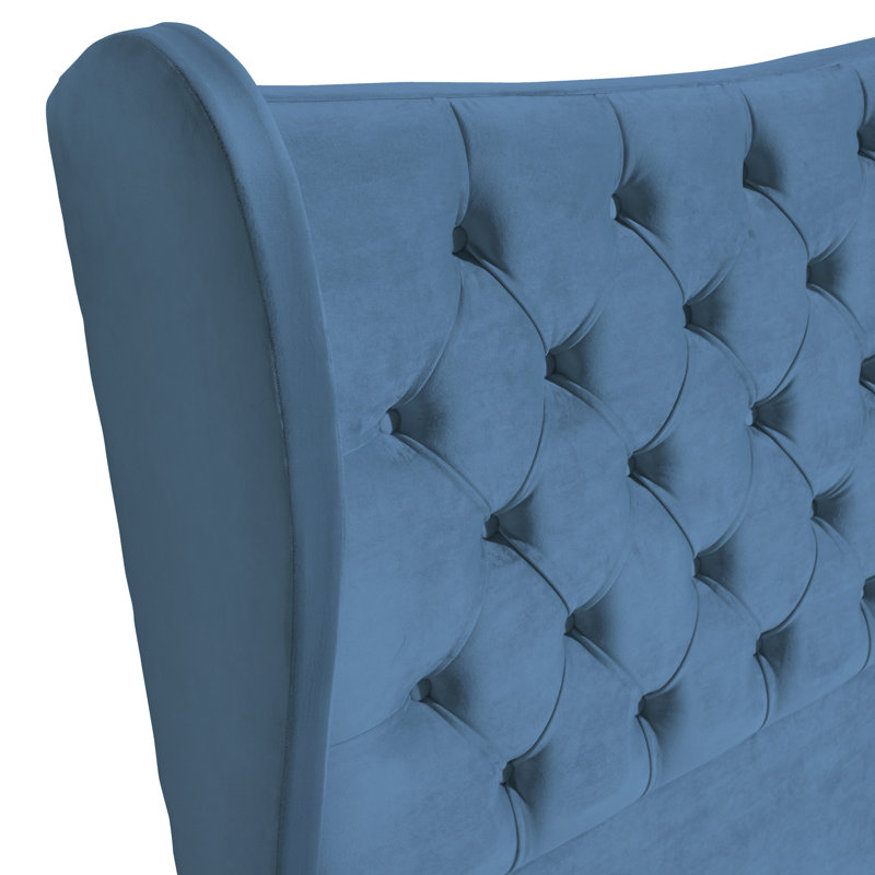 Carino Upholstered Headboard, Blue, Double (4'6)