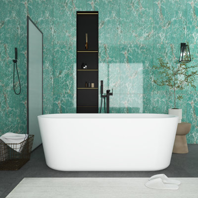 59.06 '' x 31.10 '' Freestanding Soaking Plastic / Acrylic Bathtub