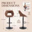 Upholstered PU Leather Bar Stools Modern Swivel Counter Stool with Hollow Backrest for Home Bar Kitchen-1777060147