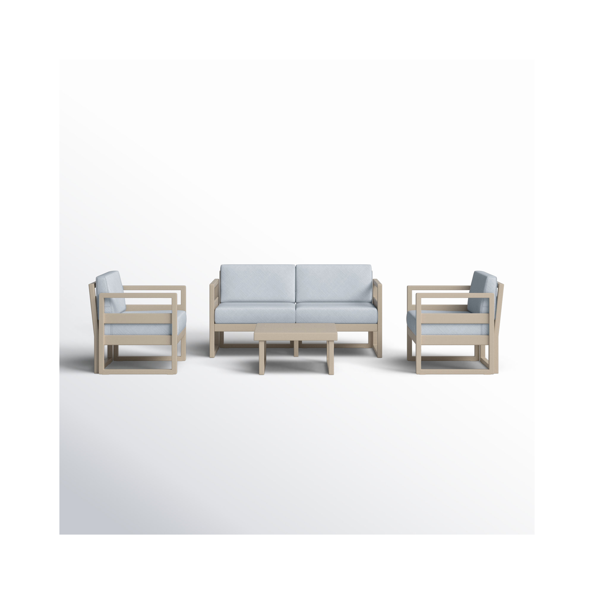 Lane 4 - Person Patio Conversation Set with Cushions, Taupe, Canvas Granite Sunbrella® Canvas