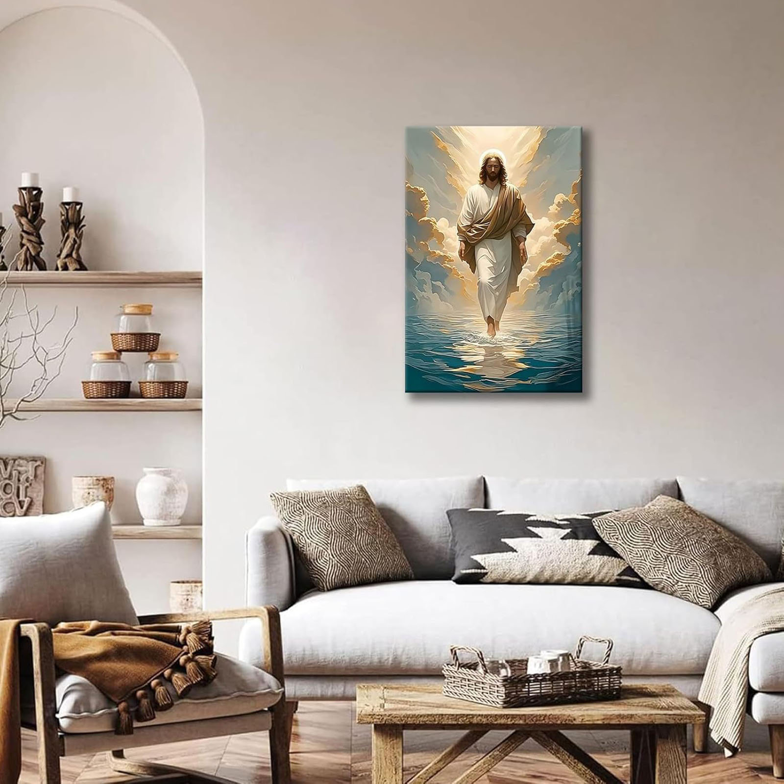 Winston Porter Framed Jesus Walking On Water Canvas Print Wall Art ...