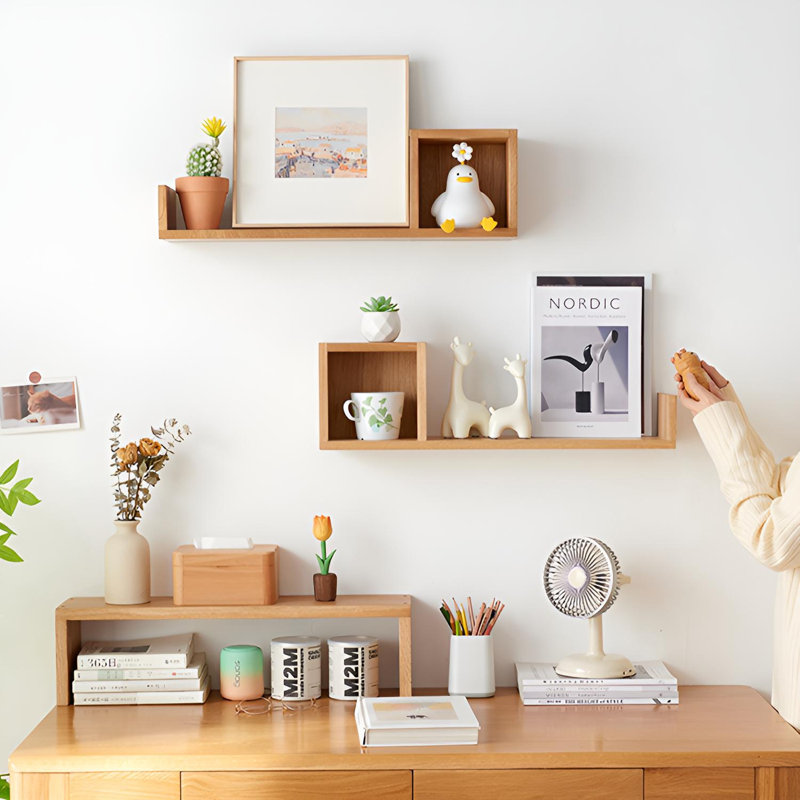 Solid Wood Floating Wall Shelf