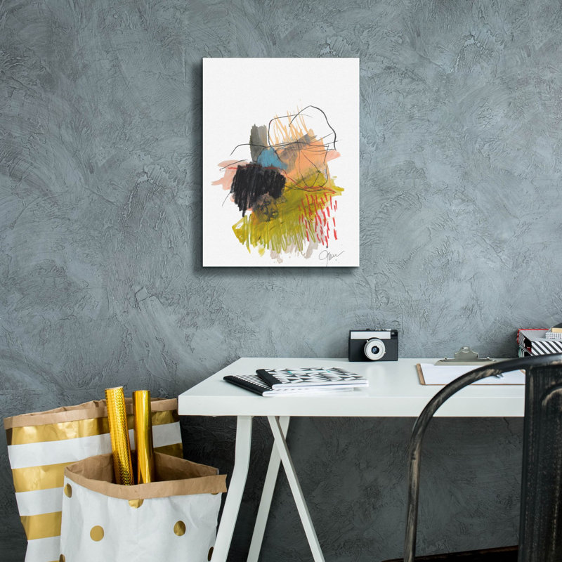«Abstract Landscape No. 30» par Jan Weiss, art mural sur toile, H 16 po x l 12 po x P 0,75 po