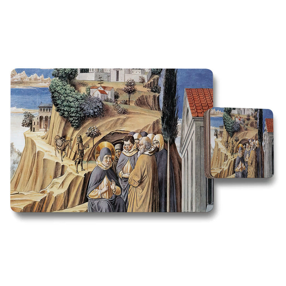Religious Scene Artwork Placemat And Coaster Set For Table Decor
